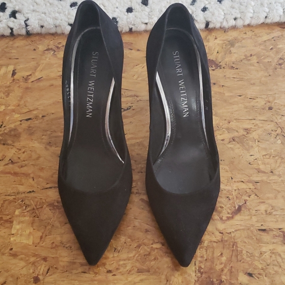 Black Suede Stuart Weitzman Stilletos - Picture 1 of 3